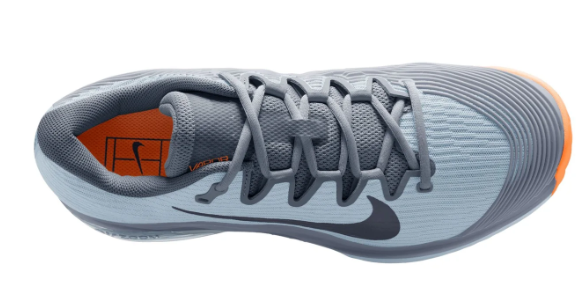 Nike Men's Vapor 12 Clay Court Tennis Shoes in Ashen Slate/Obsidian-Lt Armory Blue