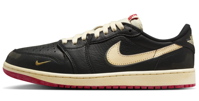 Nigel Sylvester x Air Jordan 1 Low OG 'Nitro' Sneakers - Black/Washed