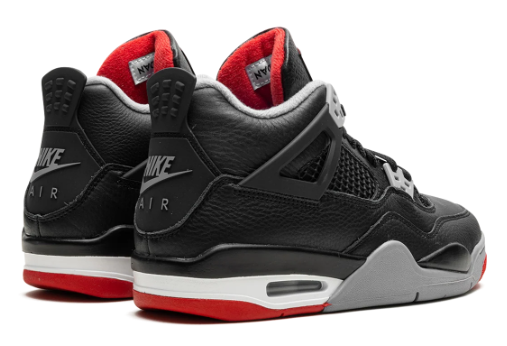 (GS) Air Jordan 4 Retro 'Bred Reimagined' Sneakers - Black/Cement Grey