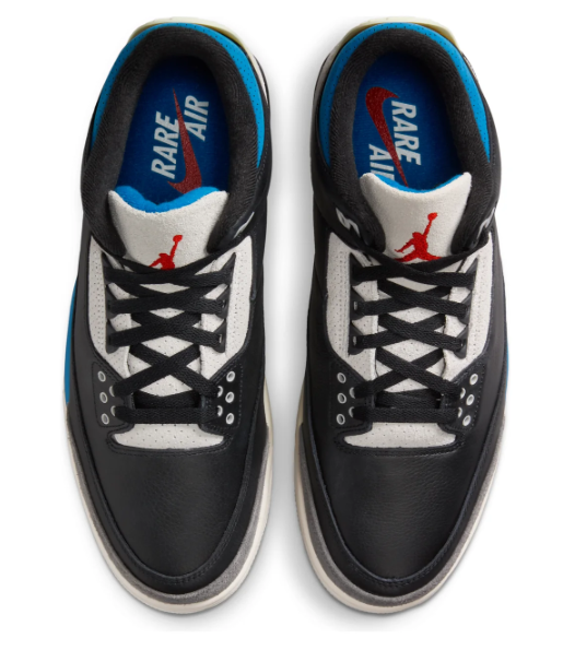 Air Jordan 3 Retro OG 'Rare Air' Sneakers - Black/Military Blue