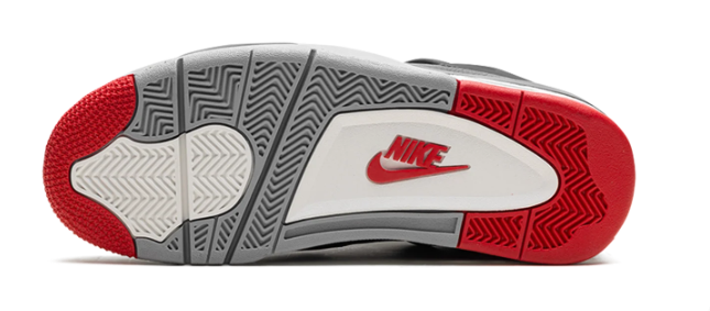 Air Jordan 4 Retro 'Bred Reimagined' Sneakers - Black/Cement Grey