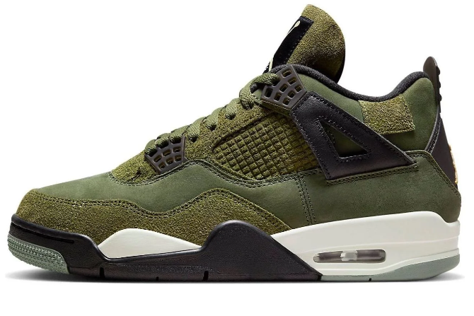 Air Jordan 4 Retro SE Craft 'Medium Olive' Sneakers - Olive/Black