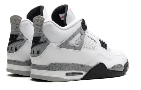 Air Jordan 4 Retro 'White Cement 2025' Sneakers - White/Cement Grey