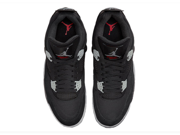 Air Jordan 4 Retro SE 'Black Canvas' Sneakers - Black/Grey