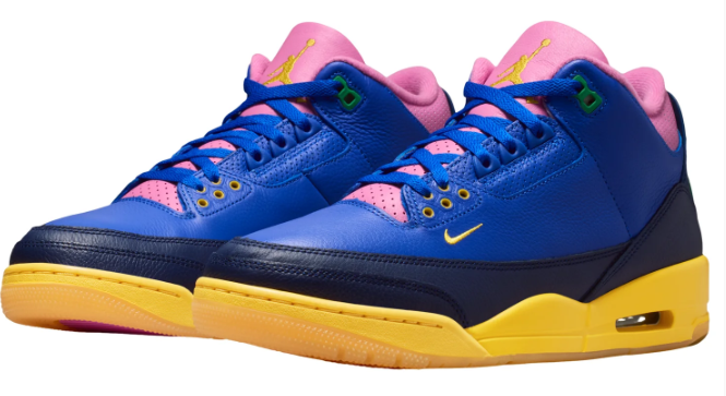 Air Jordan 3 Retro OG 'Brazil' Sneakers - Blue/Yellow