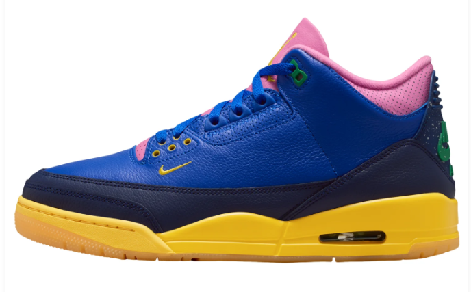 Air Jordan 3 Retro OG 'Brazil' Sneakers - Blue/Yellow