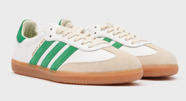Sporty & Rich x adidas Samba OG – White/Jolly Green