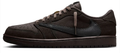 Travis Scott x Air Jordan 1 Low 'Velvet Brown' Sneakers - Dark Mocha/Black