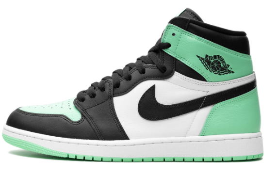 Air Jordan 1 High OG Sneakers - White/Black/Green Glow