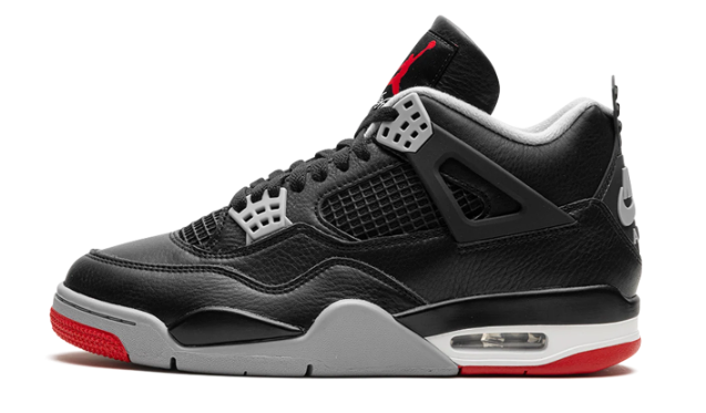 Air Jordan 4 Retro 'Bred Reimagined' Sneakers - Black/Cement Grey