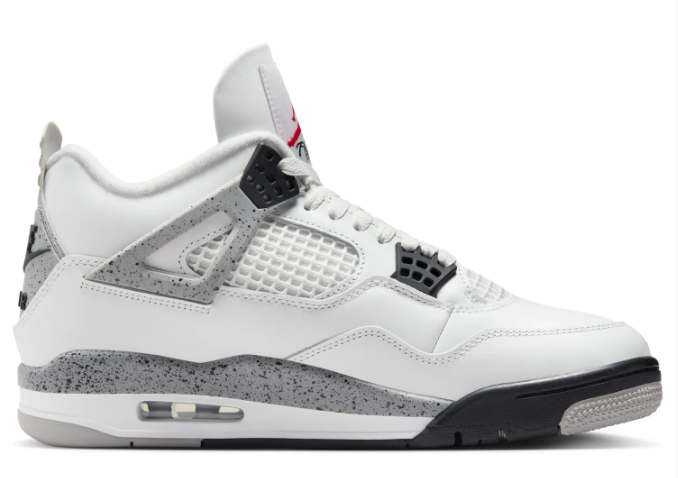 Air Jordan 4 'White Cement' 2025 Sneakers - White/Grey/Black