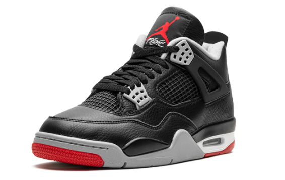 Air Jordan 4 Retro 'Bred Reimagined' Sneakers - Black/Cement Grey