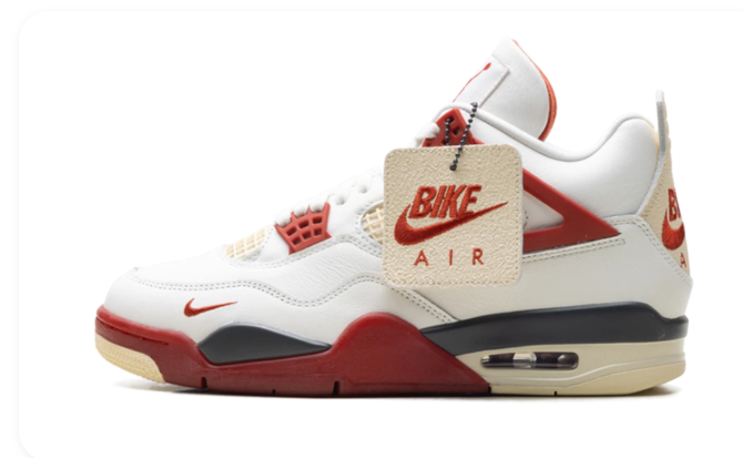 Nigel Sylvester x Air Jordan 4 'Brick After Brick' Sneakers - White/Fencepost Red
