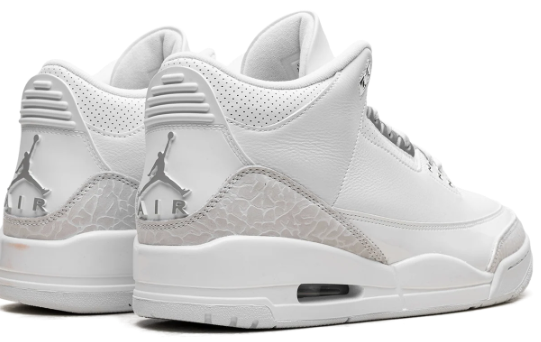 Air Jordan 3 Retro 'Pure Money' Sneakers - White/Metallic Silver