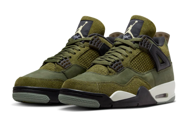 Air Jordan 4 Retro SE Craft 'Medium Olive' Sneakers - Olive/Black