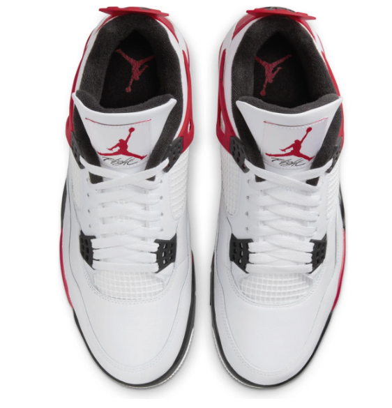 Jordan 4 Retro 'Red Cement' Sneakers - White/Fire Red/Black