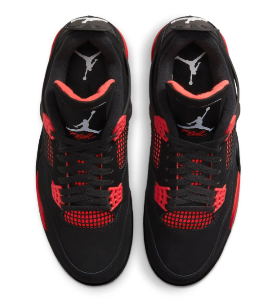 Air Jordan 4 Retro 'Red Thunder' Sneakers - Black/Red