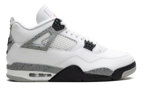 Air Jordan 4 Retro 'White Cement 2025' Sneakers - White/Cement Grey