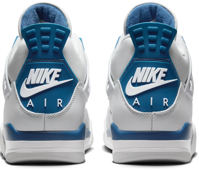 Air Jordan 4 Retro 'Military Blue 2024' Sneakers - Off-White/Military Blue