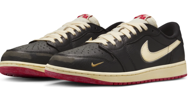 Nigel Sylvester x Air Jordan 1 Low OG 'Nitro' Sneakers - Black/Washed