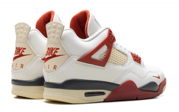Nigel Sylvester x Air Jordan 4 'Brick After Brick' Sneakers - White/Fencepost Red
