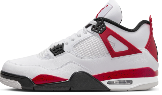 Jordan 4 Retro 'Red Cement' Sneakers - White/Fire Red/Black