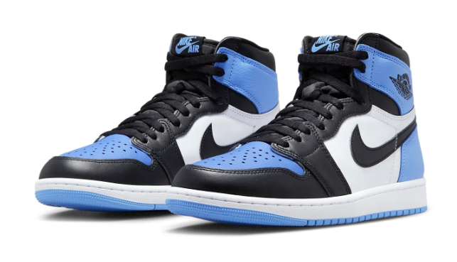Air Jordan 1 Retro High OG 'UNC Toe' Sneakers - University Blue/Black/White