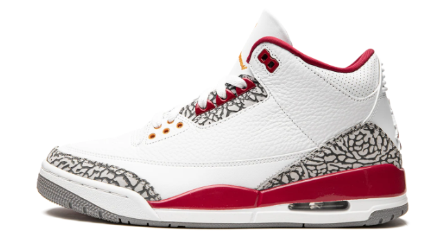 Air Jordan 3 Retro 'Cardinal' Sneakers - White/Cardinal Red/Light Curry