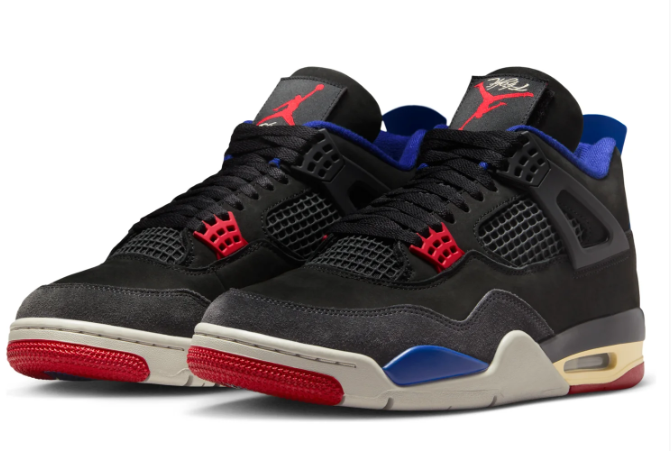 Air Jordan 4 Retro 'Rare Air' Sneakers - Black/Royal Blue