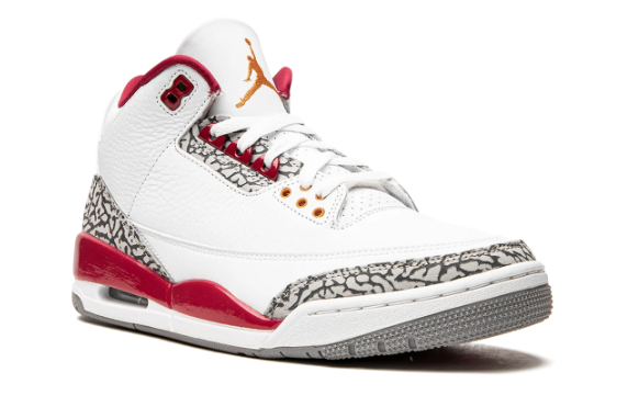 Air Jordan 3 Retro 'Cardinal' Sneakers - White/Cardinal Red/Light Curry