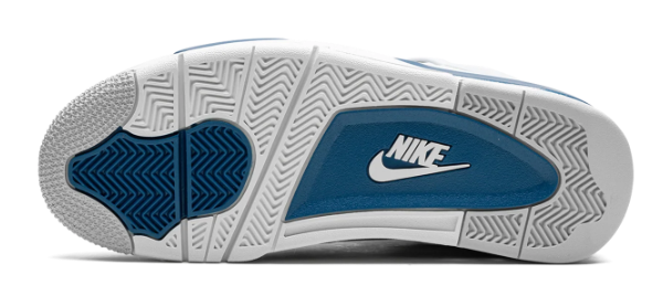 Air Jordan 4 OG Retro 'Military Blue' Sneakers - White/Neutral Grey