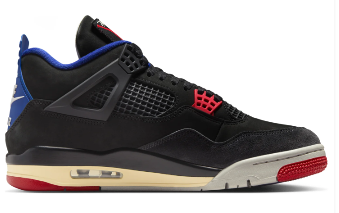 Air Jordan 4 Retro 'Rare Air' Sneakers - Black/Royal Blue