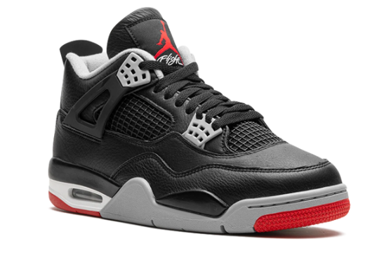 Air Jordan 4 Retro 'Bred Reimagined' Sneakers - Black/Cement Grey