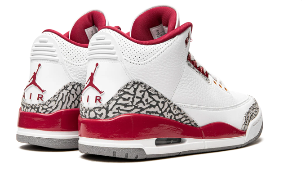 Air Jordan 3 Retro 'Cardinal' Sneakers - White/Cardinal Red/Light Curry
